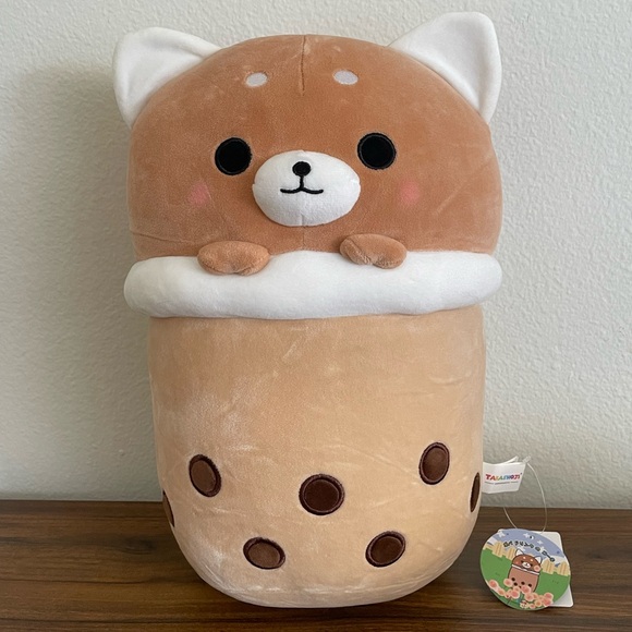 Takashoji Super Cute 14 Inch Dog/Fox Boba Round1 Plushie - Picture 1 of 3